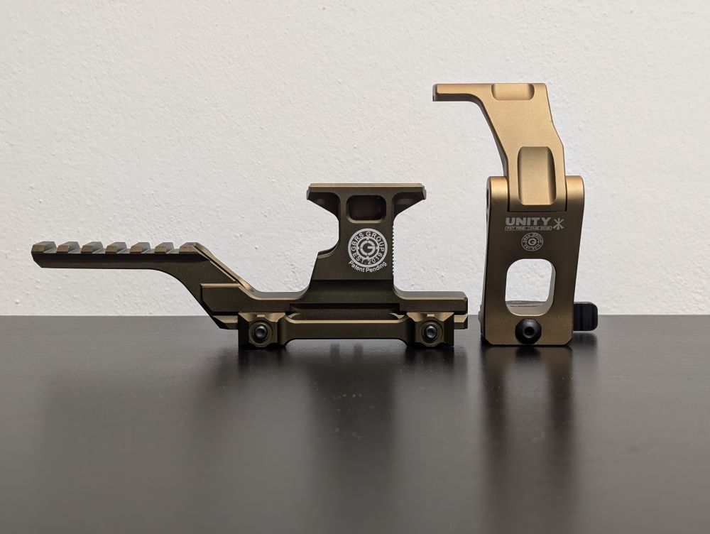 Hydra mount T1 e magnifier riser 2,91" GBRS Flat Dark Earth, Replica GBRS Style, Accessori nuovo